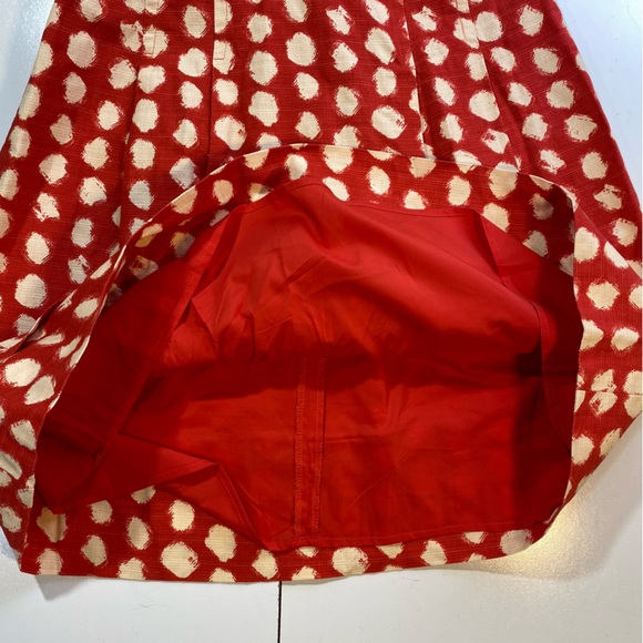 Eliza J Redish/Orange & White Polka Dot Sleeveless A-Line Dress W/Silver Belt 8 - Picture 9 of 16